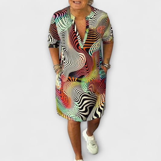Ellen | Vestido colorido con escote en V