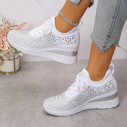 Sneakers Ortopédicas con Piedras Brillantes – Estilo y Bienestar