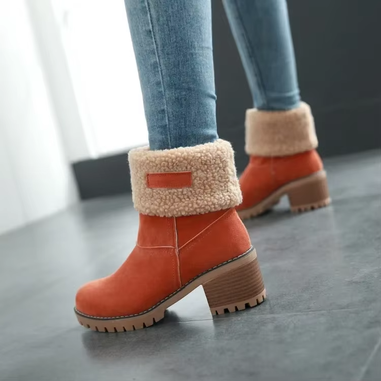 Botas de nieve de cuero forradas para mujer: elegancia y comodidad en invierno