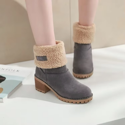 Botas de nieve de cuero forradas para mujer: elegancia y comodidad en invierno