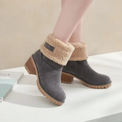 Botas de nieve de cuero forradas para mujer: elegancia y comodidad en invierno
