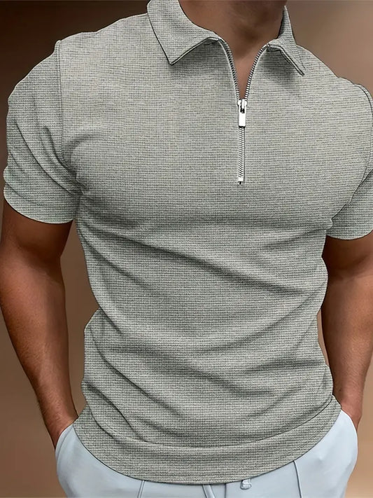 Polo de hombre con zipper, estiloso y perfecto para primavera y verano