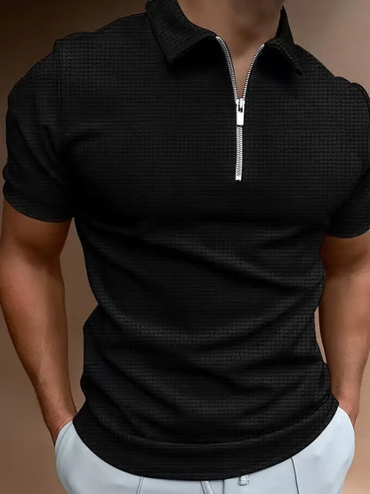 Polo de hombre con zipper, estiloso y perfecto para primavera y verano