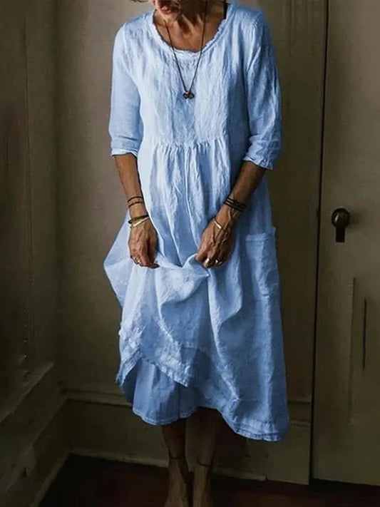 Vestido Mujer – Azul Claro, Fluido y Elegante para Verano