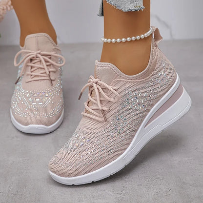 Sneakers Ortopédicas con Piedras Brillantes – Estilo y Bienestar