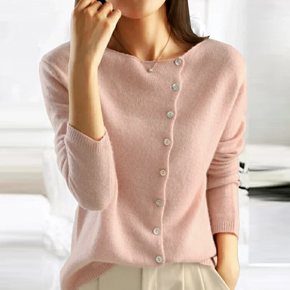 Elegante chaqueta de punto para mujer: cálida, cómoda y con botones