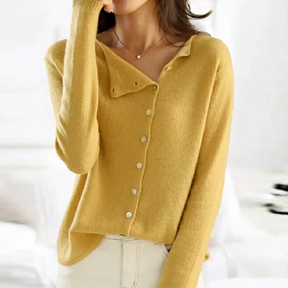 Elegante chaqueta de punto para mujer: cálida, cómoda y con botones
