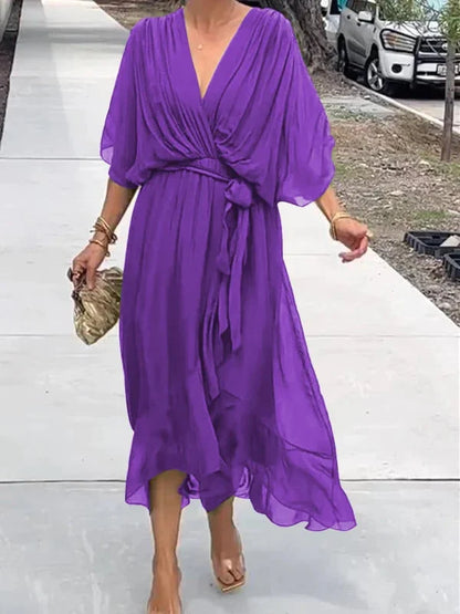 Bernice | Vestido de gasa con escote en V