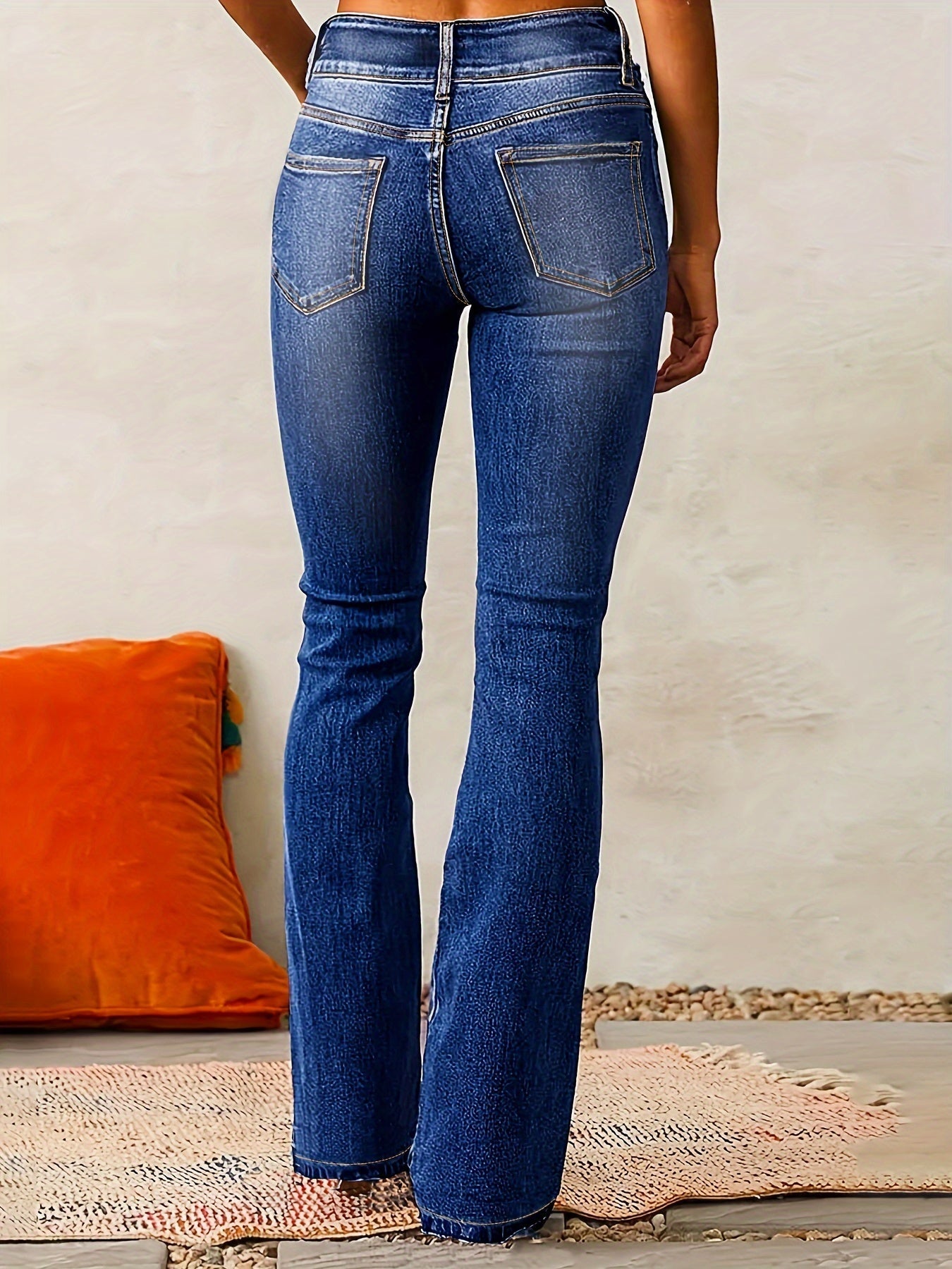 Pantalón Vaquero Mujer – Estilo Flare con Cintura Alta de Moda