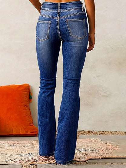 Pantalón Vaquero Mujer – Estilo Flare con Cintura Alta de Moda