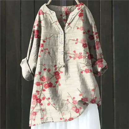 Camisa femenina lino fresca cómoda y elegante para diario