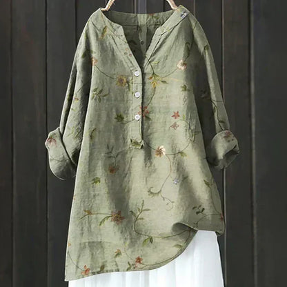 Camisa femenina lino fresca cómoda y elegante para diario