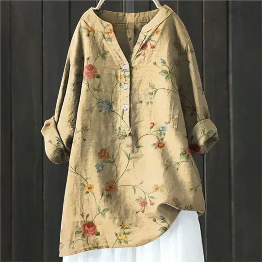 Camisa femenina lino fresca cómoda y elegante para diario