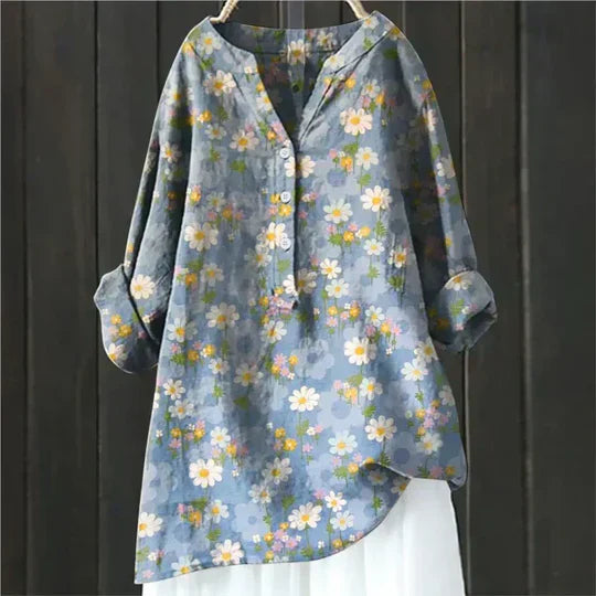 Camisa femenina lino fresca cómoda y elegante para diario