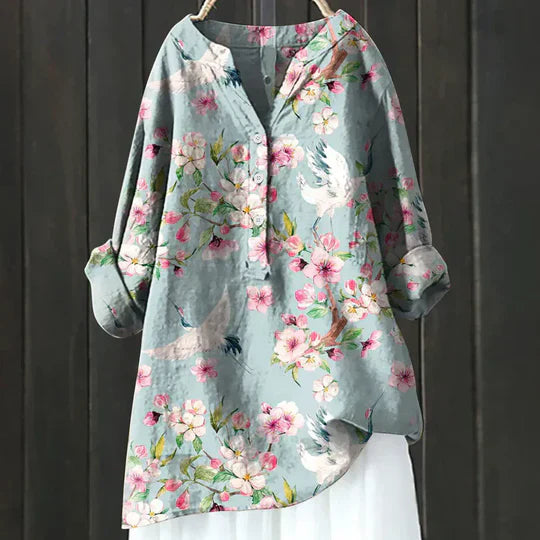 Camisa femenina lino fresca cómoda y elegante para diario