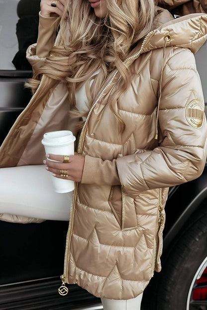 Abrigo Elegante de Mujer con Capucha – Cálido y Sofisticado