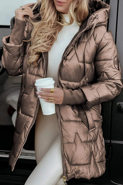 Abrigo Elegante de Mujer con Capucha – Cálido y Sofisticado