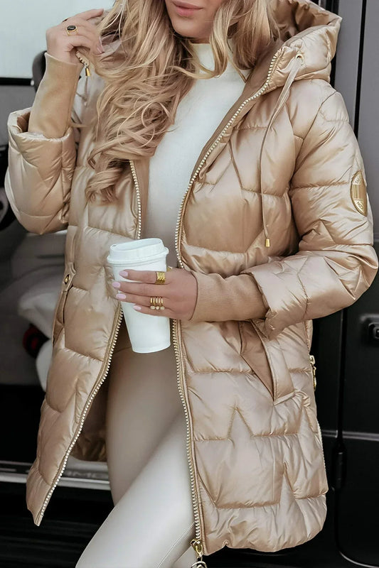 Abrigo Elegante de Mujer con Capucha – Cálido y Sofisticado