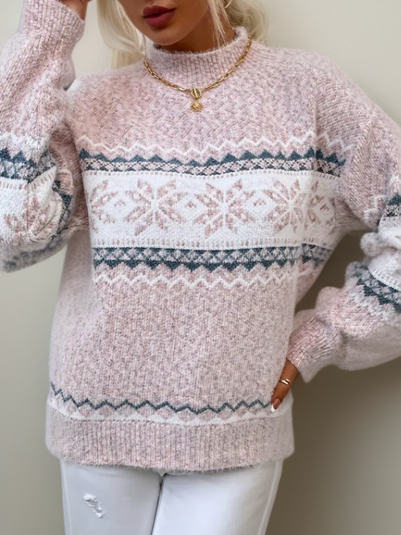 Jersey de lana cálido para mujer: diseño noruego, cómodo