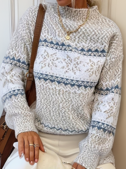 Jersey de lana cálido para mujer: diseño noruego, cómodo