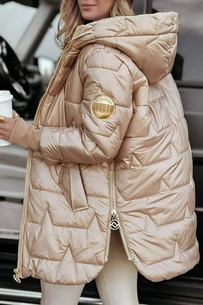 Abrigo Elegante de Mujer con Capucha – Cálido y Sofisticado