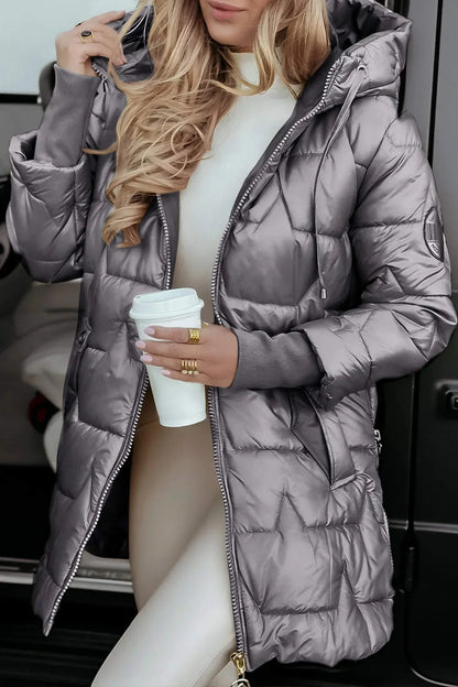 Abrigo Elegante de Mujer con Capucha – Cálido y Sofisticado