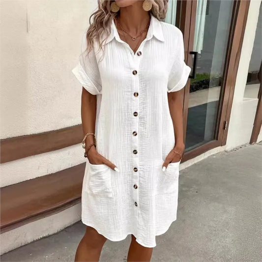 Vestido verano femenino bolsillos prácticos y estilo casual