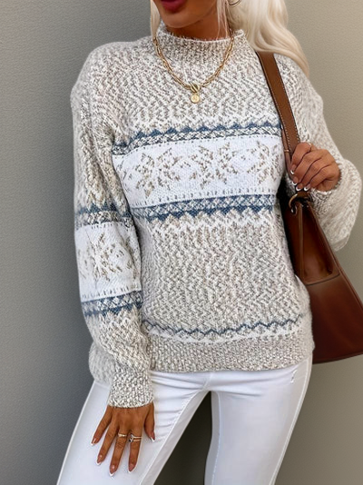 Jersey de lana cálido para mujer: diseño noruego, cómodo
