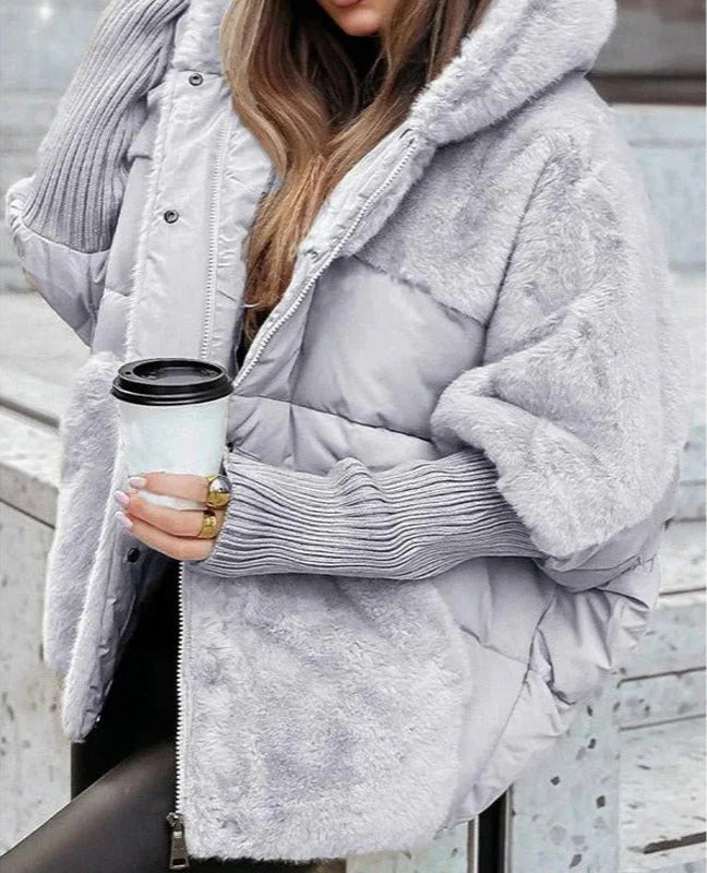 Chaqueta mujer plumón con capucha elegante ideal diario