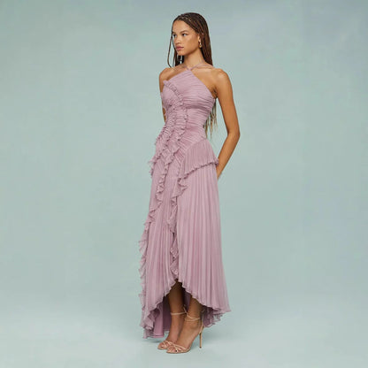 Vestido de Fiesta Largo – Diseño con Volantes, Ideal para Bodas y Cócteles