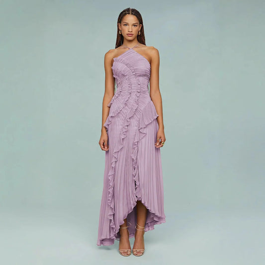 Vestido de Fiesta Largo – Diseño con Volantes, Ideal para Bodas y Cócteles