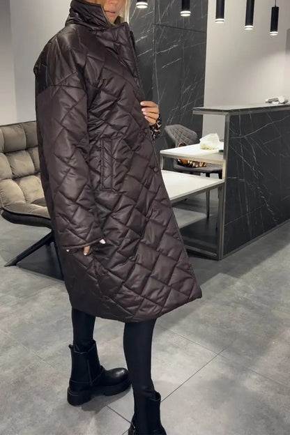Abrigo mujer reversible elegante cálido estilo moderno paseo