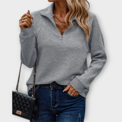 Jersey con Media Cremallera Mujer – Estilo Moderno y Confortable