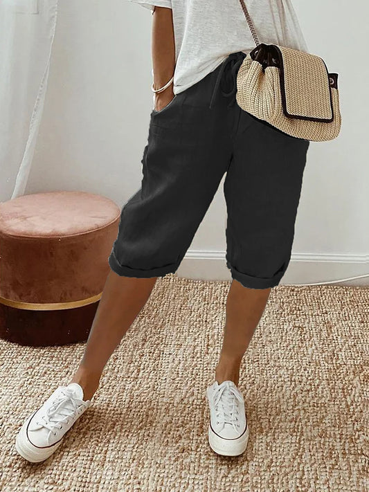 Delice | Pantalones de algodón-lino para mujer
