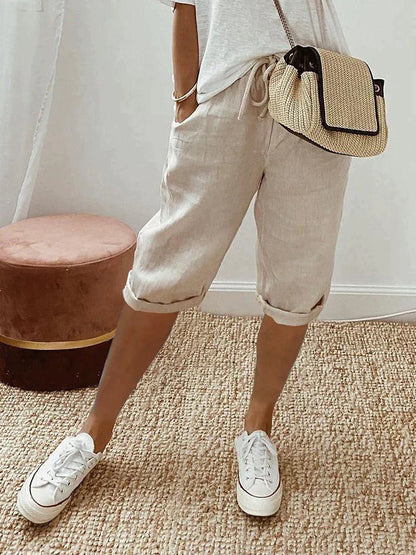 Delice | Pantalones de algodón-lino para mujer