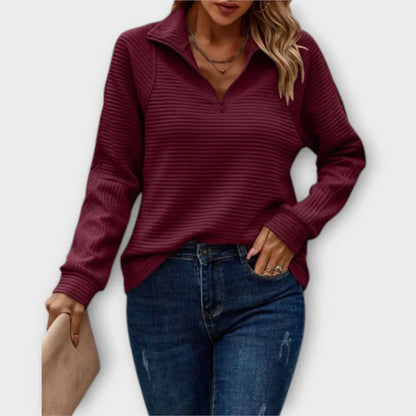 Jersey con Media Cremallera Mujer – Estilo Moderno y Confortable