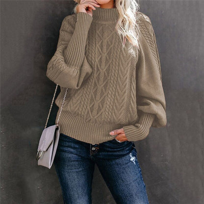 Jersey cuello alto femenino cómodo y chic para oficina o paseo