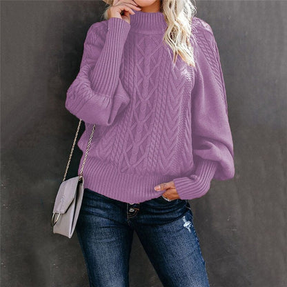 Jersey cuello alto femenino cómodo y chic para oficina o paseo