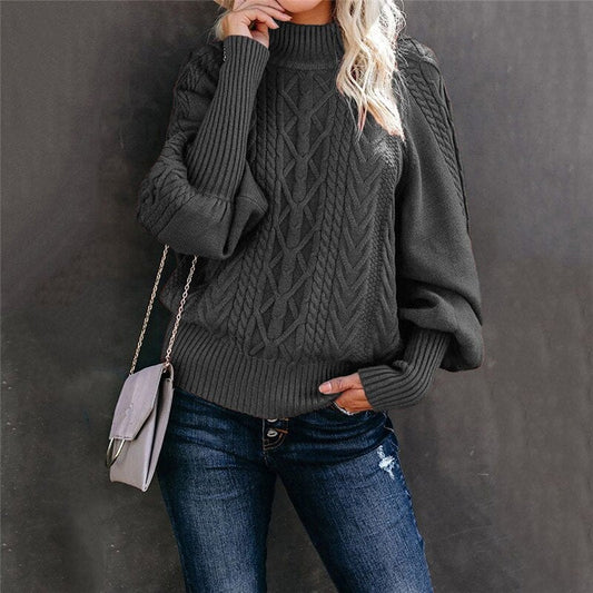 Jersey cuello alto femenino cómodo y chic para oficina o paseo