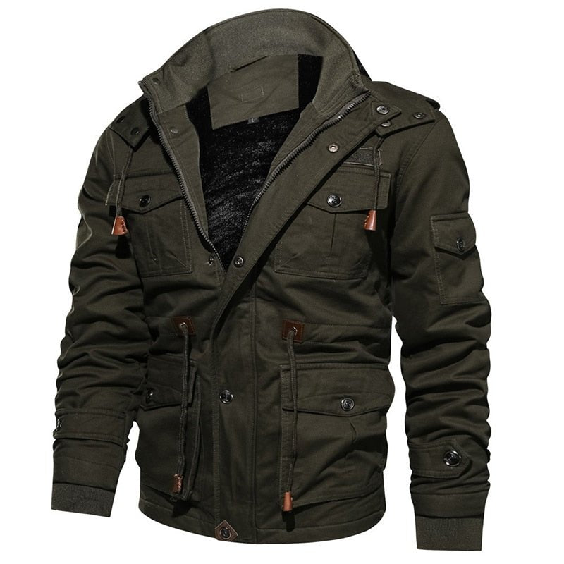 Chaqueta hombre moderna cómoda capucha desmontable otoño-invierno