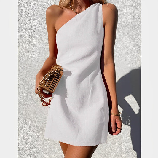 Vestido Un Hombro Mujer – Chic, Aireado y Perfecto para Fiestas o Vacaciones