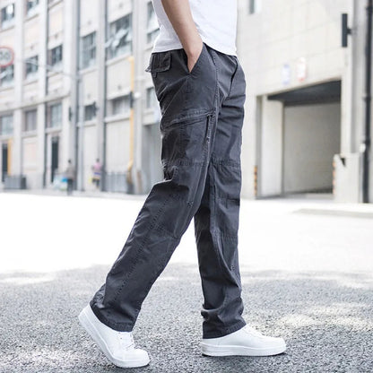 Pantalones cargo para hombre, diseño urbano con múltiples bolsillos y corte recto
