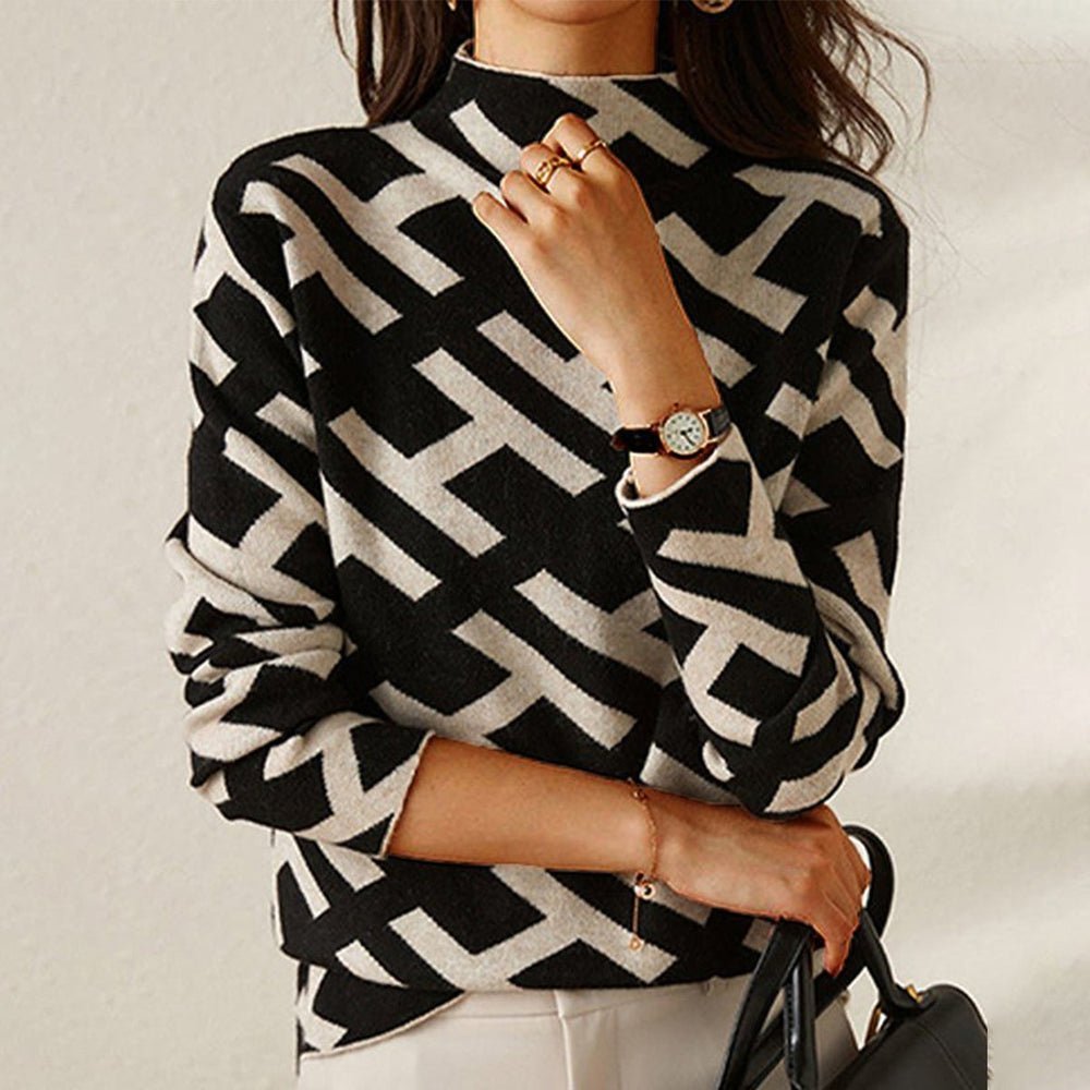 Jersey de punto para mujer: negro y blanco, elegante y cómodo
