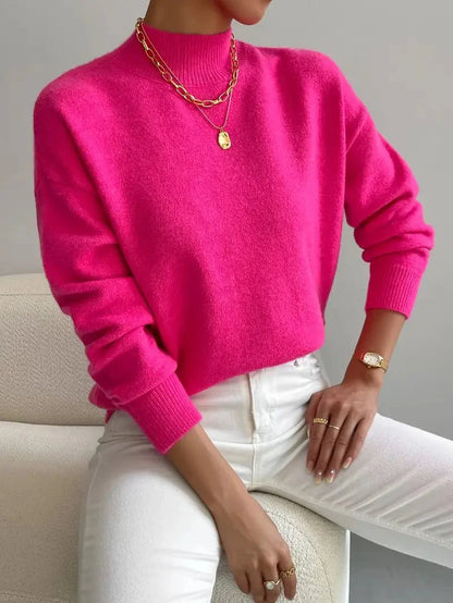 Jersey de Mujer con Cuello Alto – Cálido, Suave y Moderno