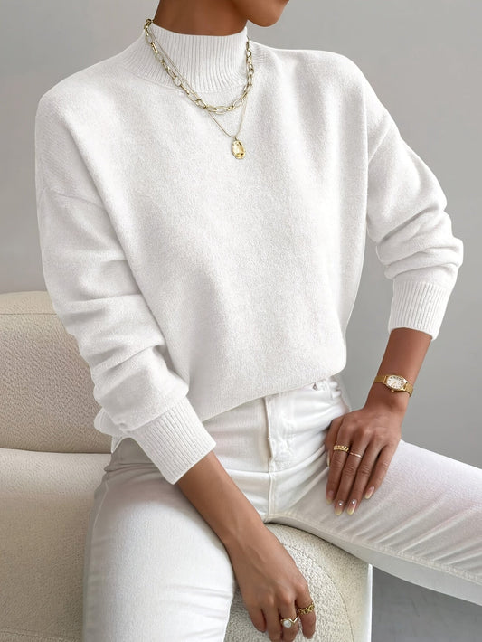 Jersey de Mujer con Cuello Alto – Cálido, Suave y Moderno