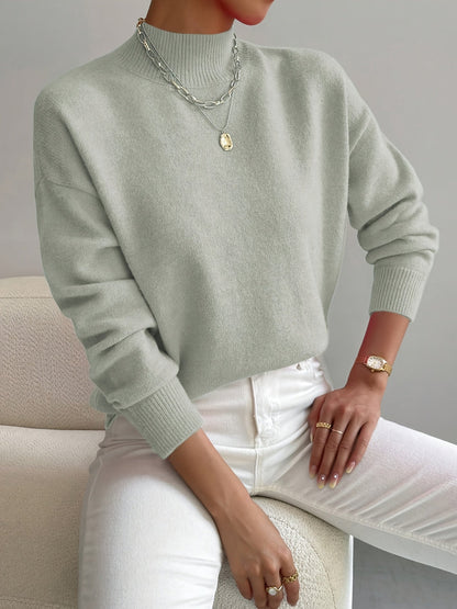 Jersey de Mujer con Cuello Alto – Cálido, Suave y Moderno