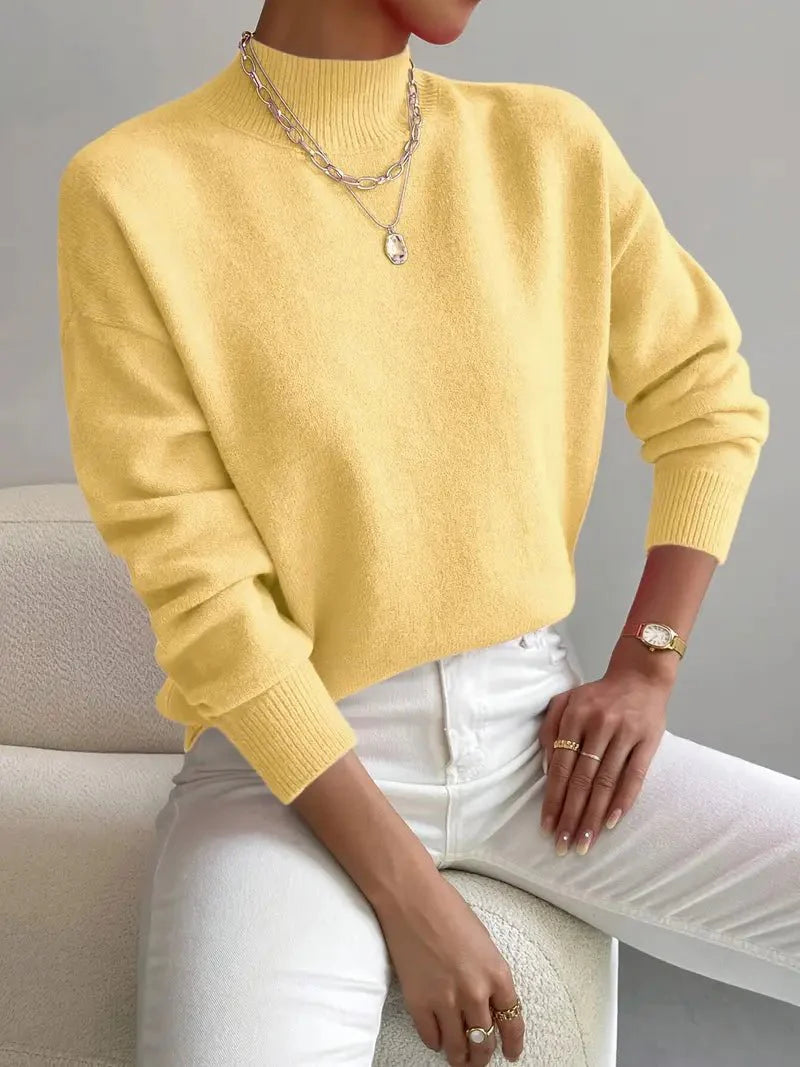 Jersey de Mujer con Cuello Alto – Cálido, Suave y Moderno