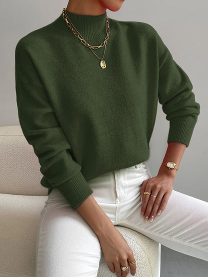 Jersey de Mujer con Cuello Alto – Cálido, Suave y Moderno