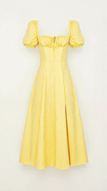 Vestido Midi Mujer – Diseño Atemporal y Elegante con Cuello Cuadrado