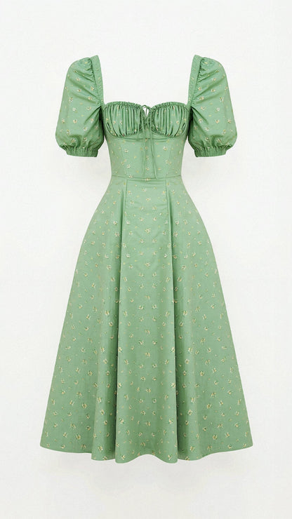 Vestido Midi Mujer – Diseño Atemporal y Elegante con Cuello Cuadrado